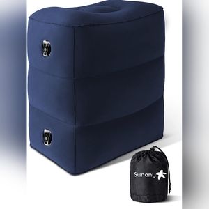 Sunany Inflatable Foot Rest Pillow for Travel, Kids/Adults Airplane Travel Pillo